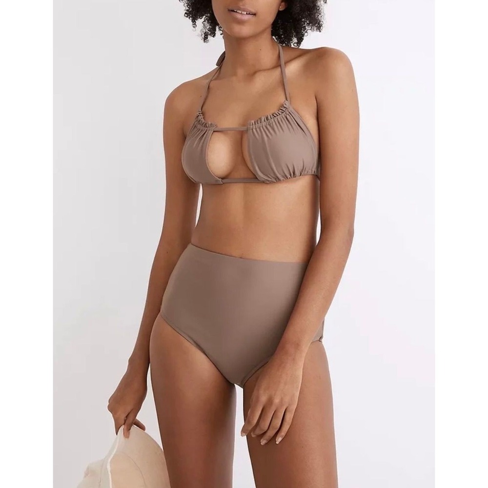 Madewell Second Wave Retro Bikini Top Medium Earthy Minimalist Summer Boho